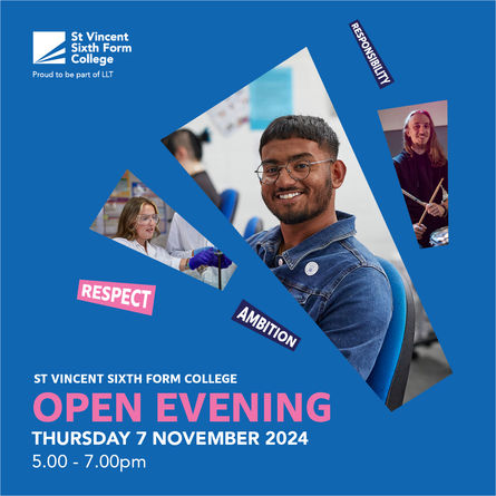 St Vincent Sixth Form College Open Evening